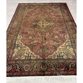   Kézi csomózású perzsa Tabriz Terra-Barnás szőnyeg 280x198cm