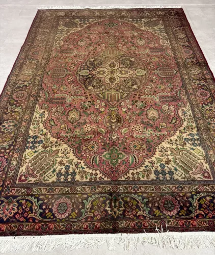Kézi csomózású perzsa Tabriz Terra-Barnás szőnyeg 280x198cm