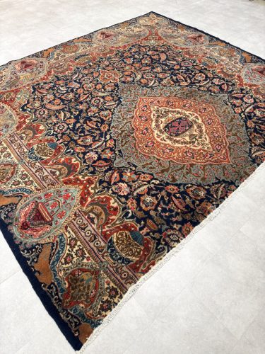 Kézi csomózású perzsa Kashmar Kékes-Terrás szőnyeg 256x300cm