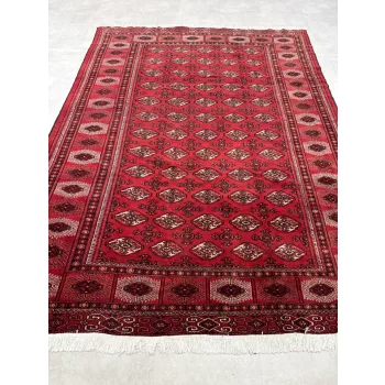 Kézi csomózású perzsa Turkmen Bordós szőnyeg 307x233cm