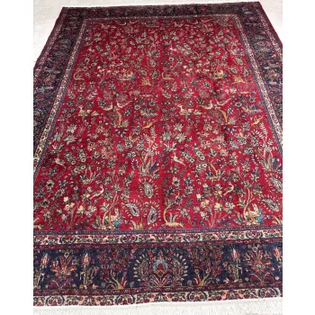   Kézi csomózású perzsa Tabriz Bordós Madadas szőnyeg 374x293cm