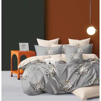 Agyneműhuzat Nausica szürke csokor virág 