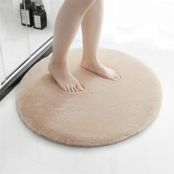 Nyuszi vajpuha Fürdőszoba szőnyeg Bézs Kerek 80cm