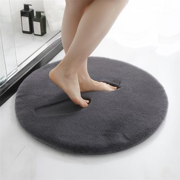 Nyuszi vajpuha Fürdőszoba szőnyeg Antracit Kerek 80cm