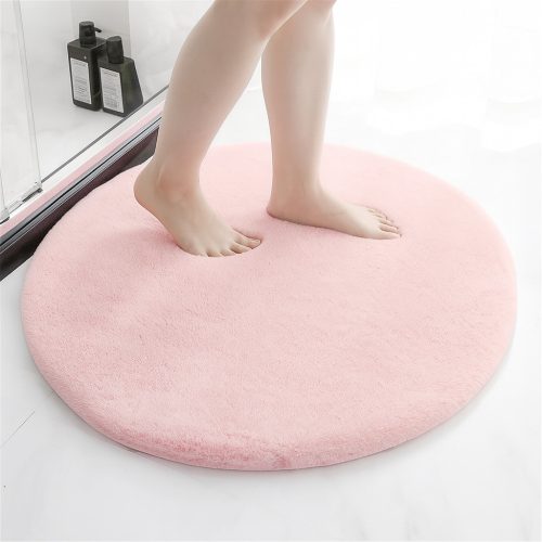 Nyuszi vajpuha Fürdőszoba szőnyeg Pink Kerek 80cm