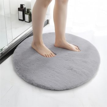 Nyuszi vajpuha Fürdőszoba szőnyeg Szürke Kerek 60cm