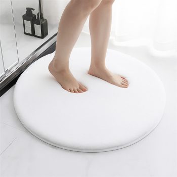 Nyuszi vajpuha Fürdőszoba szőnyeg Fehér Kerek 100cm