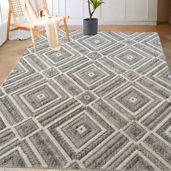   Modern szőnyeg 119 Pamut Nordic (Natur-Grey) 120x170cm Bézs-Szürke