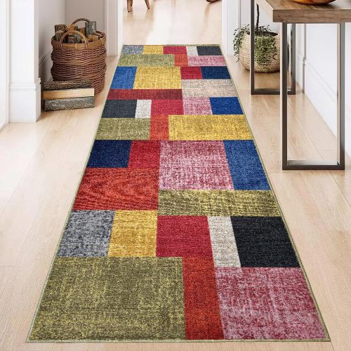 Futószőnyeg Patchwork minta Piros 80cm széles méteráru