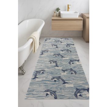 Fürdőszoba szőnyeg PVC Barna parkettás 65cm széles