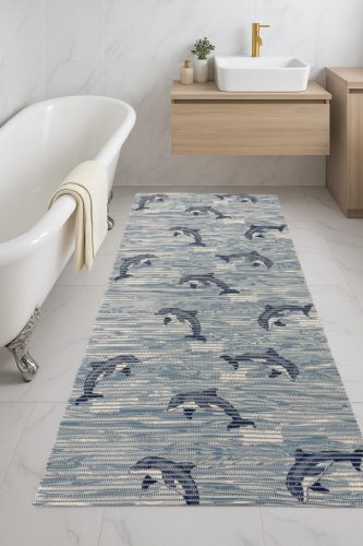 Fürdőszoba szőnyeg PVC Barna parkettás 65cm széles