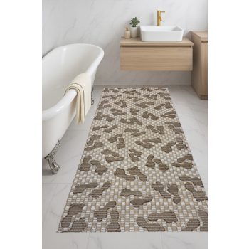 Fürdőszoba szőnyeg PVC Barna parkettás 65cm széles