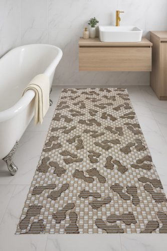 Fürdőszoba szőnyeg PVC Barna parkettás 65cm széles