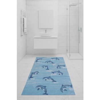 Fürdőszoba szőnyeg PVC antracit egyszinű 65cm széles