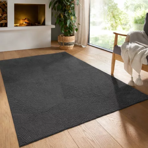 Modern szőnyeg Rio 3D Fay (Antracit) 150x220cm Sötét Szürke
