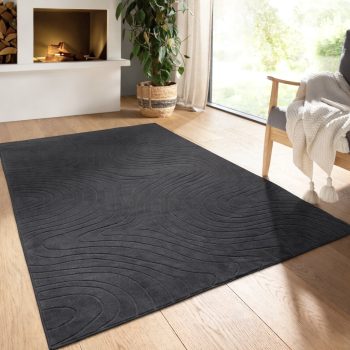   Modern szőnyeg Rio 3D Lorey (Antracit) 240x330cm Sötét Szürke