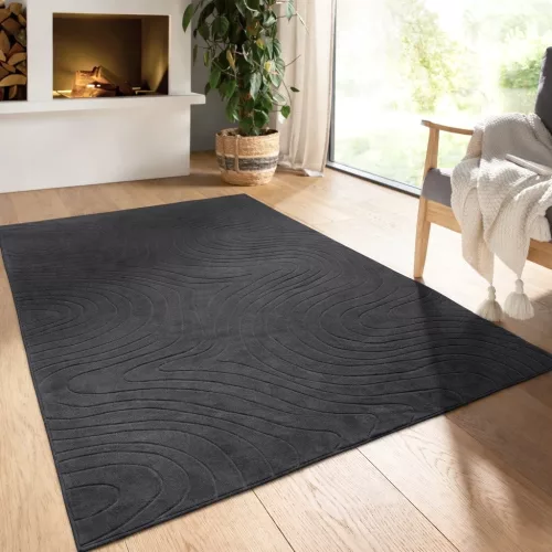 Modern szőnyeg Rio 3D Lorey (Antracit) 150x220cm Sötét Szürke