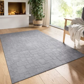Modern szőnyeg Rio 3D Random (Gray) 80x150cm Szürke