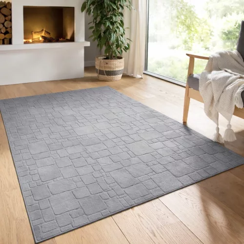 Modern szőnyeg Rio 3D Random (Gray) 240x330cm Szürke