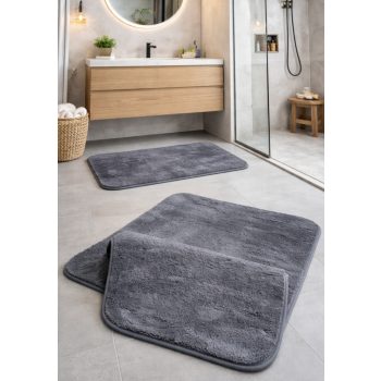   Fürdőszoba szőnyeg 2 részes Palm plüss  50x80cm Antracit