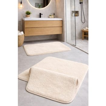 Fürdőszoba szőnyeg 2 részes Palm plüss  50x80cm Bézs