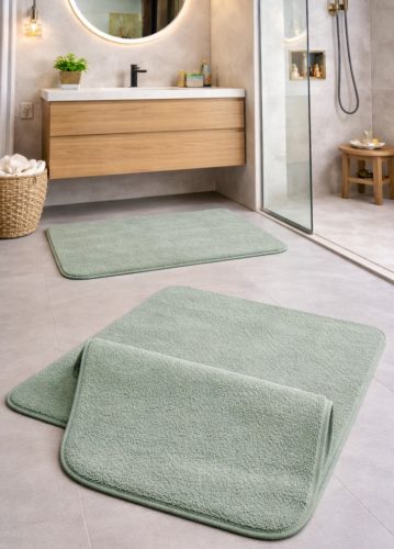 Fürdőszoba szőnyeg 2 részes Palm plüss  50x80cm Zöld