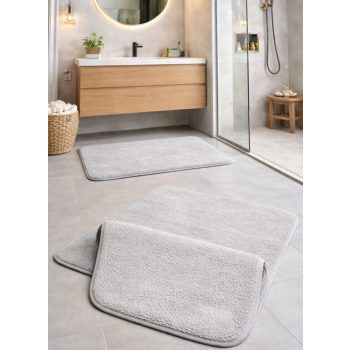 Fürdőszoba szőnyeg 2 részes Palm plüss  50x80cm Szürke