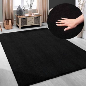 Modern szőnyeg Palm Plüss (Black)