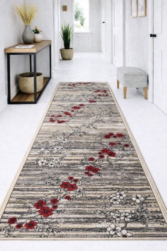 Futószőnyeg Sakura Csíkos Cseresznyefa minta Bézs 