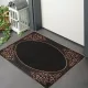 Lábtörlő Star Bronz Ovál virág mintás fekete gumis 45x75cm