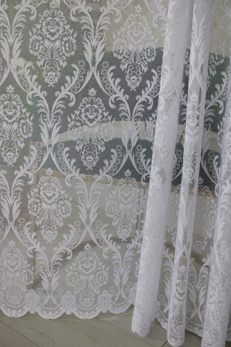 Kész függöny Scarlett fehér Barokk minta