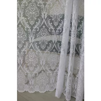 Kész függöny Scarlett fehér Barokk minta 500x250cm
