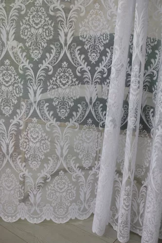 Kész függöny Scarlett fehér Barokk minta 500x250cm