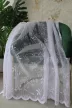 Kész függöny Scarlett fehér Cickafark virág minta