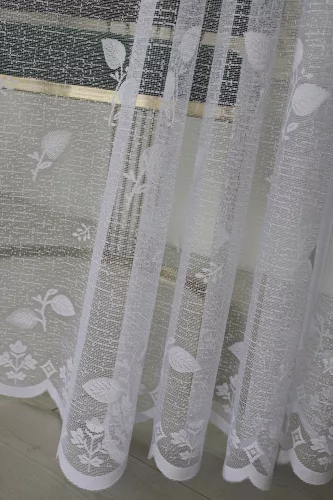 Kész függöny Scarlett fehér Faleveles minta