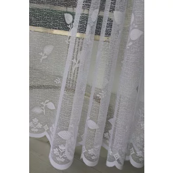 Kész függöny Scarlett fehér Faleveles minta