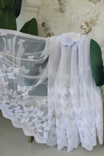 Kész függöny Scarlett fehér Pillangós minta 200x160cm