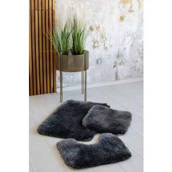  Fürdőszoba szőnyeg Lux Plüss 3 részes Antracit 50x80cm