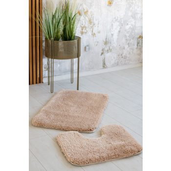  Fürdőszoba szőnyeg Lux Plüss 2 részes Bézs 50x80cm