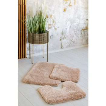  Fürdőszoba szőnyeg Lux Plüss 3 részes Bézs 50x80cm