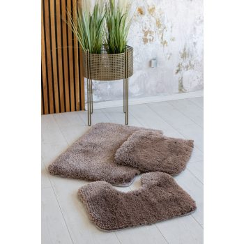  Fürdőszoba szőnyeg Lux Plüss 3 részes Camel 50x80cm