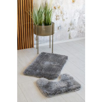  Fürdőszoba szőnyeg Lux Plüss 2 részes Szürke 50x80cm