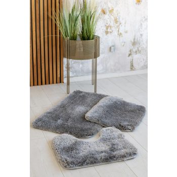  Fürdőszoba szőnyeg Lux Plüss 3 részes Szürke 50x80cm