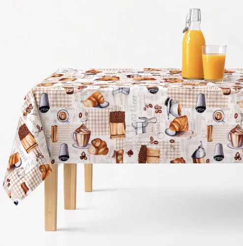 Asztalterítő Teflonbevonatú  Francia Croissant 200x140cm