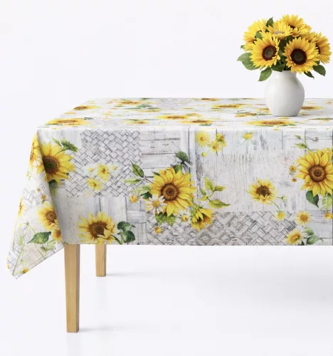 Asztalterítő Teflonbevonatú  Napraforgó Sárga 200x140cm