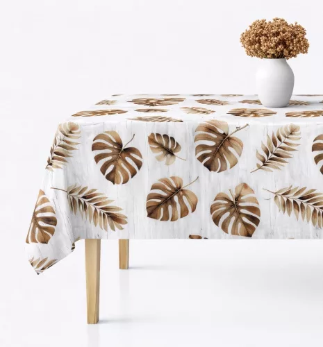 Asztalterítő Teflonbevonatú  Pálmás Barna 100x140cm