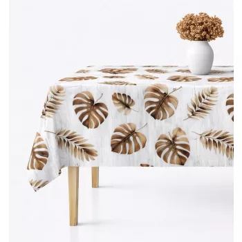 Asztalterítő Teflonbevonatú  Pálmás Barna 200x140cm