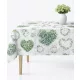 Asztalterítő Teflonbevonatú  Szíves Zöld leveles  100x140cm