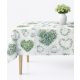 Asztalterítő Teflonbevonatú  Szíves Zöld leveles  200x140cm