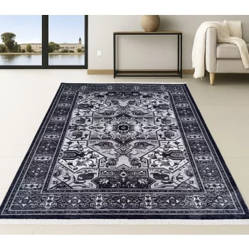   Klasszikus szőnyeg Shiraz 962 (Black) 80x150cm Fekete-Szürke